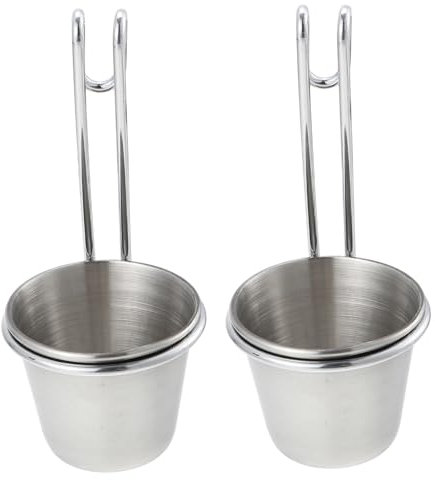 PHENOFICE Tazas Pequeñas Inoxidable 2 Piezas Para Salsas Condimentos Fáciles De Llevar y Usar
