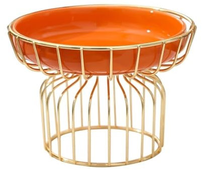 Plato de frutas Cesta de frutas dorada, cesta de almacenamiento de dos capas, plato de frutas, cocina, cuenco for el hogar, bandeja de cerámica, organizador desmontable for aperitivos, galletas, dulce
