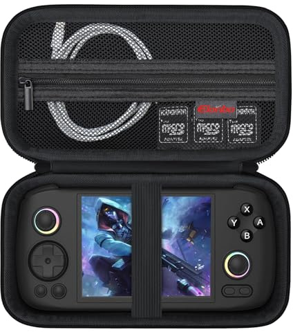 Elonbo Carrying Case for RG406H Retro Handheld Game Console, RG 406H Portable Gaming Console Travel Storage Holder, GameSir X2s Type-C Mobile Gaming Controller Organizer Bag, Black