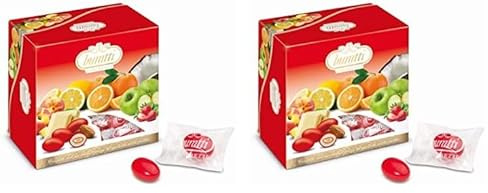 Buratti Tegsvas Confetti Tenerezze Vassoio Misto Frutta Rosso - 0.50 Kg (Confezione da 2)