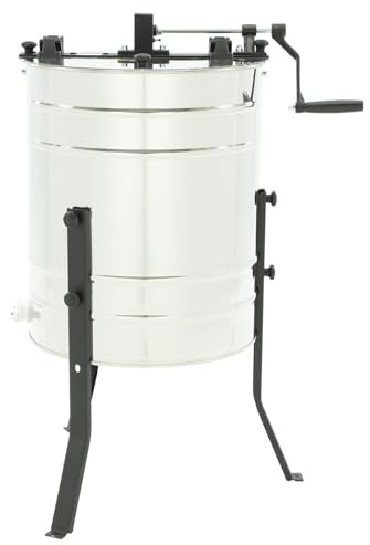 LYSON 3-Waben Honigschleuder Diagonalschleuder Ø500 Manuelle Honeyextractor Tangentialschleuder mit Handantrieb für 3 Rähmchen Universal Edelstahl Imkerei Bienenzüchter BASIC LINE
