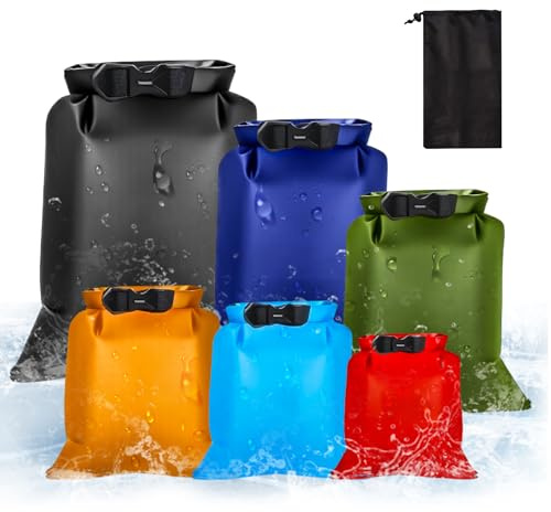 Gicctyble Dry Bag Set 6-teilig, wasserdichter Beutel 1,5/2,5/3/3,5/5/8L, Wasserdichter Packsack Tasche für Reisen, Rafting, Camping, Schwimmen, Angeln & Kajak