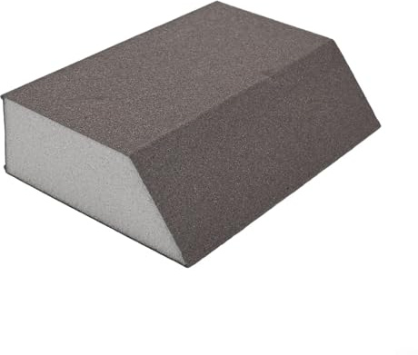 Bloc éponge de ponçage grain 60240 avec abrasif flexible pour le polissage du bois, de la peinture métallique et d'autres surfaces (grain 100)
