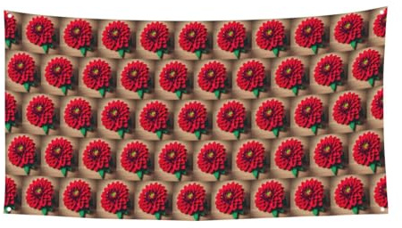Holzbrett, Retro-Blume, rote Dahlie, Druck, Halloween, Weihnachten, Banner, Dekoration, Outdoor, Innenbereich, Partyschild, farbecht, für wiederholten Gebrauch