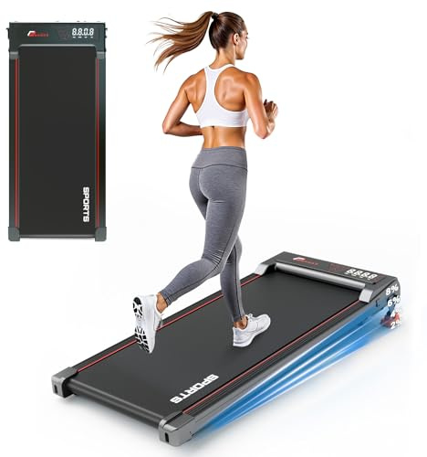 Walking Pad, Laufband für Zuhause und Büro 3 in 1, Laufband mit 7% Steigung, 2.25HP Motor, 1-6 km/h mit Fernbedienung, LED-Anzeige, platzsparend.