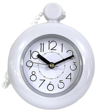 Vasiumic Wasserdichte Badezimmer-Uhr mit Aufhängeband, Dual-Use-Design für Küche, Schlafzimmer, Duschraum, umweltfreundlicher Kunststoff