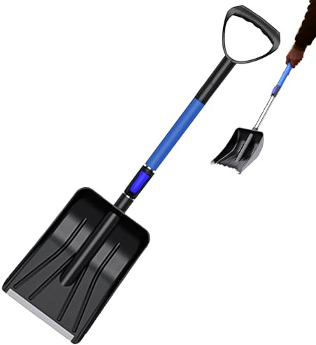 Pala da neve per | ergonomici telescopici regolabili – Spazzaneve pala – Per la pulizia e lo scavo di marciapiedi cortile veicolo inverno casa giardino prato esterno garage
