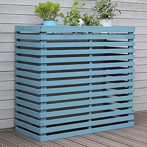 Cubierta de aire acondicionado mini split para exteriores, protección resistente a la intemperie para unidad de aire acondicionado, valla de diseño de madera para ocultar el aire acondicionado y una