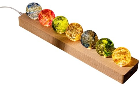 Kristallkugel Nachtlicht Glücksbringer, 7 Farben Chakra Kugeln 40mm