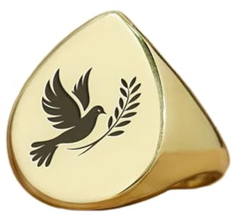WORLD WIDE GEMS duvring i päronform | 925 sterling silver guldpläterad | presentsmycken, vintage stil signet ring allergivänliga handgjorda smycken |WW_PDR_01275, 16mm, Sterlingsilver, Ingen ädelsten