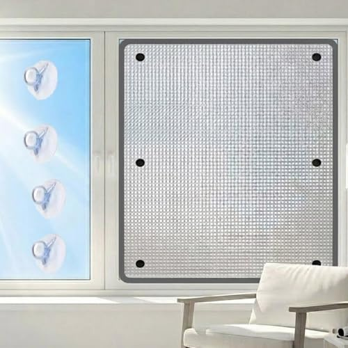 Lámina Opaca para Ventana Techo, Película Aislante Térmico Ventanas de Aluminio 7mm, Película Reflectante Oscurecimiento Total Control Calor para Ático, Garaje y Solárium