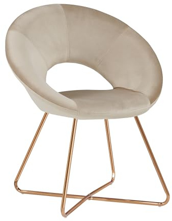Duhome matrumsstol, tygöverdrag, sammet, konferensstol, besökarstol, stoppningsstol, vardagsrumssoffa, köksstol med metallben, 439D, beige