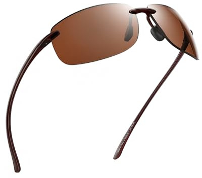 JIM HALO Sport Sonnenbrille Herren TR90 Randlos Damen für Fahren Golf | Polarisiert/Non Polarisiert,Leicht,17g/0.6oz,Rundum-Verpackung,Laufen,Angeln,Baseball