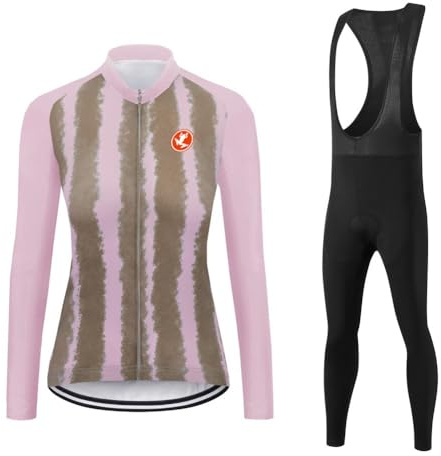 UGLY FROG Radsport Anzüge für Damen Radtrikot Set Langarm Fahrradjacke und Lange Radhose Winter Fahrradbekleidung Outdoor