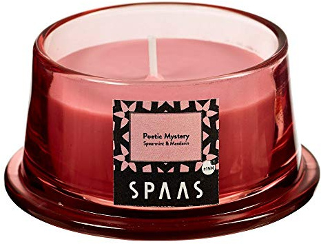 Spaas Candela Profumata in Vetro Basso, ± 15 Ore-Mistero, paraffina, Rosa Blush, Poetic Mystery