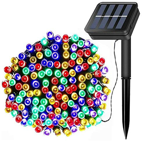 FANSIR Solar String Lights, 72ft 200 LED Outdoor String Solar Powered Fairy Lights Waterproof 8 Modes Garden Decorative Light for Tree, Patio, Garden, Yard, Home, Wedding, Party (Multicolor)