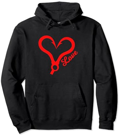 Angelhaken Herz Für Angeln Angler Fischer Fischen Geschenk Pullover Hoodie