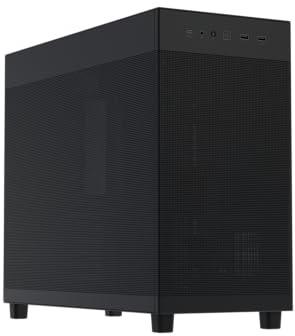 ASUS Prime AP303 Mesh Panel ATX PC-Gehäuse schwarz | 44l, unterstützt 360mm-Kühler, Grafikkarten bis 360mm, 20Gbps USB-C, Metall-Quasi-Filter Mesh Paneele, Grafikkarten Bracket