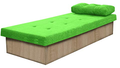Mirjan24 Einzelbett Berta, Sitzfläche mit Bonnellformat, Farbauswahl, Bettgestell, Komfortbett, Bett für Jugendzimmer, Schlafmöbel (Suedine 81, Eiche Sonoma, mit Bettkasten.)