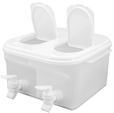 Seahelms 5L Fridge Water Dispenser, Leakproof Plastic Drinks Milk Dispenser With Tap, Large Capacity Fridge Drink Dispenser with Faucet Water Jug Refillable For Making Teas and Juices (25.5*24.5*13cm)