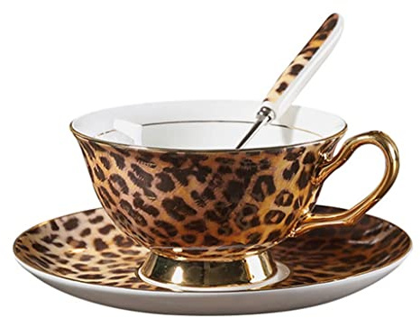 ZOGBX Tazze di Ceramica Servizio da tè,Set di tazzine e piattini in Bone China,Vintage Servizio da tè in Porcellana Floreale,Fiore Tazza di tè for la Scuola di Viaggio for Ufficio a Campeggio