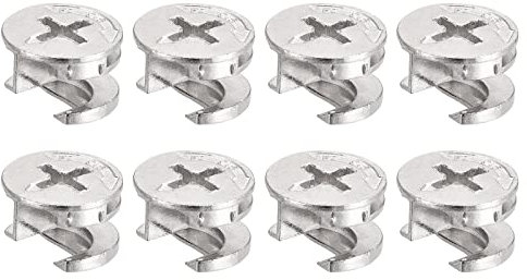 sourcing map Cam Serrure Écrou pour Meubles, 8pcs 14.6x9.5mm Joint Connecteur Serrage Écrous Meubles Connexion Cam Raccords