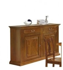 Mar.c.a. Design - Credenza Arte Povera in Legno 177x48x110 cm con 2 Ante e 2 Cassetti - Madia Legno Made in Italy