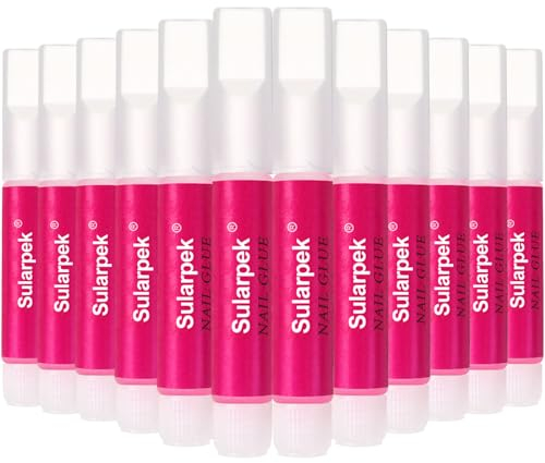 Sularpek 12 Stück Nagelkleber, Extra Stark für Kunstnägel und Nagelverlängerung