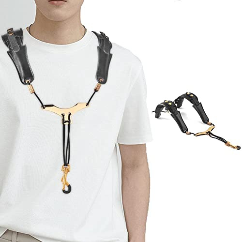 Ericetion Saxophongurt Leder Verstellbares Saxophon Schultergurt Saxophon Lanyard Musical Instrument Accessoires
