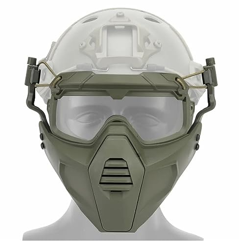 Fotrsta Airsoft Paintball Maske, Taktische Maske Vollgesichtsmaske Mit PC Augenlinse, Geteilte Schutzbrille Für Outdoor Sport Und Kriegsspiel Halloween Jagd CS Kriegsspiel Cosplay