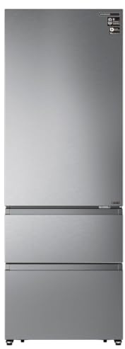 INFINITON Frigorifico Francés FRD-456WT20XEN, E, 200 cm, Ancho de 70 cm, No Frost, Inverter, Fast cooling, Fast freezing, Inox