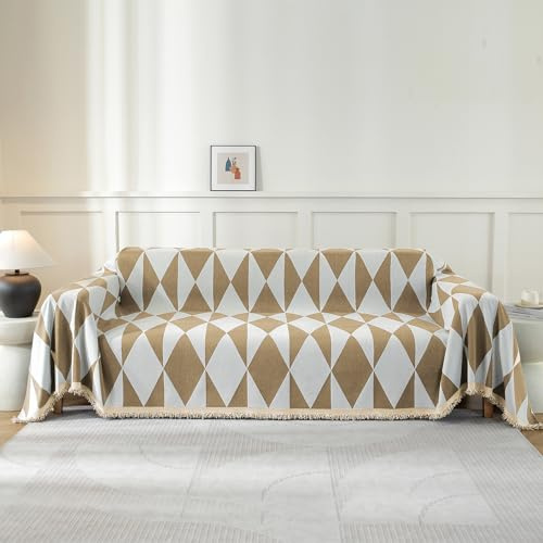 Ystyle Funda Sofa 2 Plazas, 180x280 CM, Anti Gatos y Protector, Ajustable y Universal, Caqui