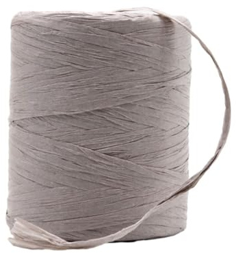 susiodeu Bastband, natürliche und lebendige Bänder für dekorative Bastelarbeiten, Faser, Naturpapierband, solides Häkelgarn, einfach, grau