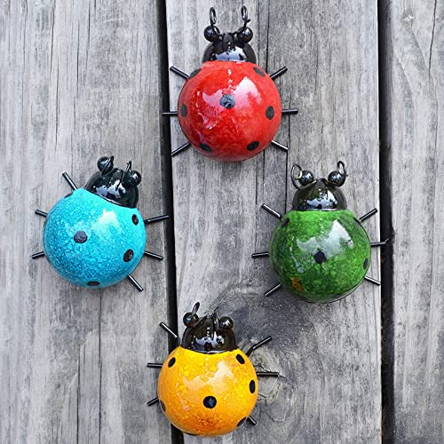 4 Stücke Metall-Bienen-Dekorationen,3D Metall Wanddeko,Metall Bienen Gartendekorationen,Tiere Eisen Gartenfigur Wandskulptur,Insekten Home Dekorationen,für Garten Rasen Wohnkultur (As shown, One Size)