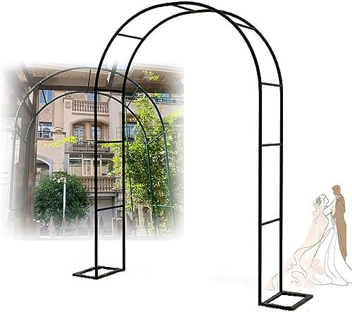 GueTTO Rosenbogen Verzinkt Rost Rankhilfe Torbogen Rosen Gartenbogen Freistehend Hochzeit Rankbogen Metall Stabil Für Pergola Terrasse Hinterhof Breite 120 140180 240 300cm,Schwarz,W140*H230cm