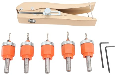 Juego de 6 brocas avellanadoras multifuncionales, brocas cónicas ajustables, metal resistente para una carpintería y perforación eficientes.