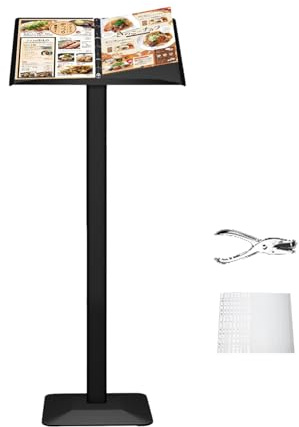 Supporto Espositore, Espositore per informazioni,Porta menù ristorante, Supporto da pavimento per menu, Pannello di visualizzazione (490 x 355 mm),può Sostituire Rapidamente i Poster
