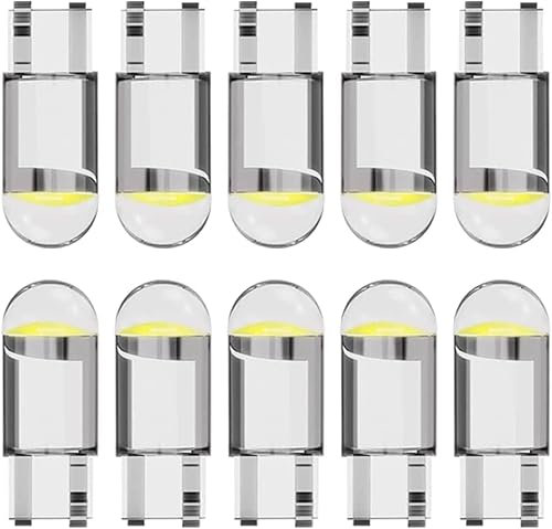 SIGANDG10 Pieces T10 W5W LED 194 Ampoule voiture 12V 6000k(Blanc)COB Ampoule de Remplacement,168 Ampoule LED,2825 T10 Ampoule LED W5W,LED Interior Car Lights,Ampoule W5W LED,Ampoules LED Pour Voiture