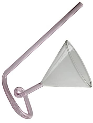 Cabilock Verre à Cocktail En Verre Spirale Paille Intégrée Coupé à Vin Taille Unique Original Usage Bar Et Fête Lot De 1 Rose