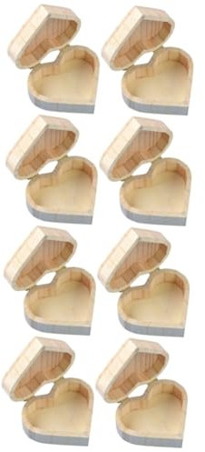 CALLARON 8stücke Herzförmige Holzboxen Dekorative Schmuckaufbewahrung Für Ringe Und Halsketten Geschenkverpackung Für Weihnachten Und Hochzeiten