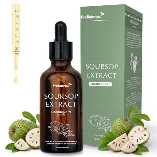 ProBotanics Soursop Bitters Liquid Drops | Cell Support & Regeneration Botanical Supplement | Vegan Soursop Tincture, One Month Supply - 60ml