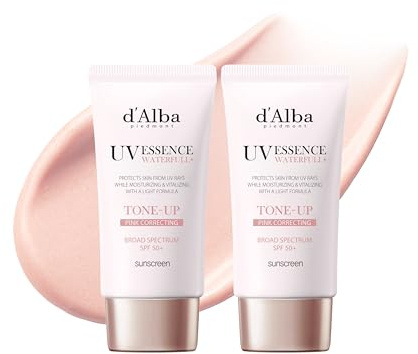 [2 ea] d'alba Piedmont Waterfull Tone-Up Sunscreen Serum BROAD SPECTRUM SPF 50 + Korean Sunscreen for Face, All Skin Tones (2 x 1.69 fl.oz.)