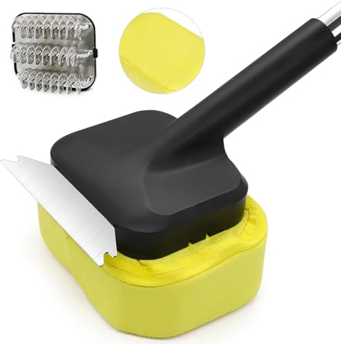 Eikovia Grill Brush - Grill Brush for Outdoor Grill,Bristle Free Grill Brush,BBQ Brush Sponge,Grill Accessories for Cleaning Grills,2 Replaceable Heat Resistant Heads
