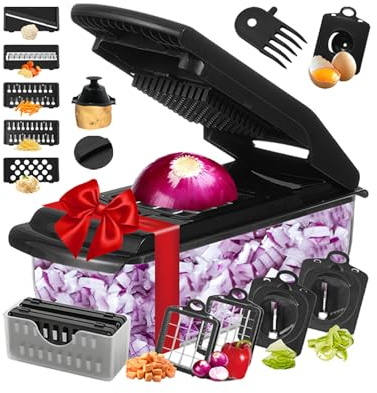 Vegetale, multifunzionale - Chopper vegetale | Taglierina per verdure, taglierina per cubetti e assistente di cucina per frutta e verdura | di verdure multifunzionale con scatola