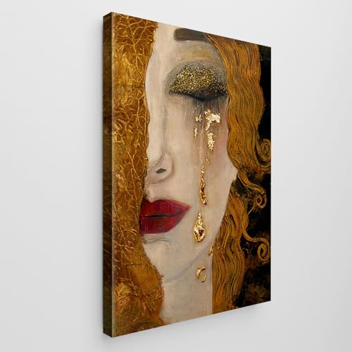 Giallobus - Gemälde - Gustav Klimt - Art Klimt - Standardleinwand - 70x100-09 - Goldene Tränen - Bereit zum Aufhängen - Moderne Gemälde