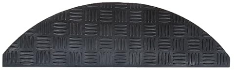 Vivol Treppenstufen matten aus Gummi 17.5 x 60 cm Halbrund - Antirutschstreifen Tränenblechmotiv - Schwarz - Anti Rutsch Matte vor der treppe - 5 Stück