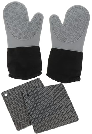 Moufles Cuisine en Silicone 2 Pièces, Anti-brûlure pour Micro-Ondes