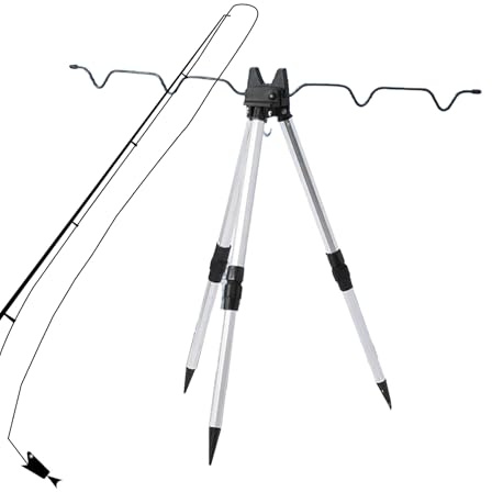 Soporte para cañas de pescar, soporte para cañas de pescar, trípode telescópico ligero para riberas con altura ajustable, fácil montaje