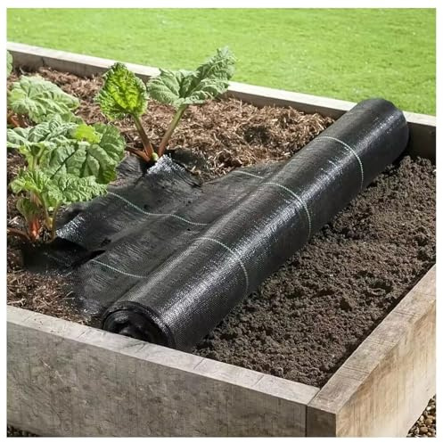 DIWAL Telo Pacciamatura Anti Erbacce Tessuti Permeabili Tessuto Pacciamante Rotolo UV Resistente Barriera Erbacce per Giardino, Orto, Vialetti, Terrazze, Aiuole, Esterni(1m x 200m)