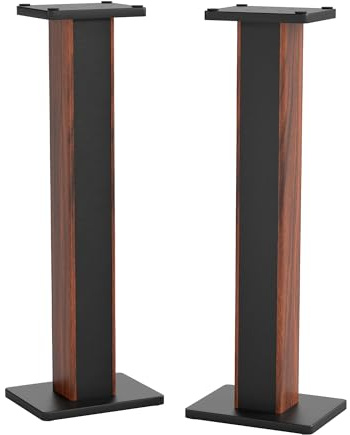 Turosur 1 paio di supporti universali per altoparlanti da pavimento, in legno, 90 cm, per home theater, con funzione di riempimento a sabbia